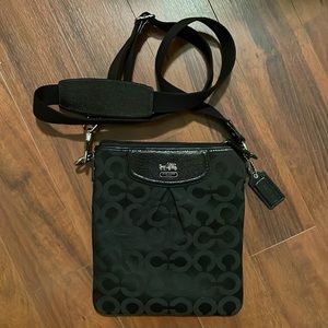 Coach Signature Coated Canvas Black Crossbody